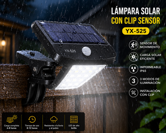 lámpara solar con clip sensor YX-525